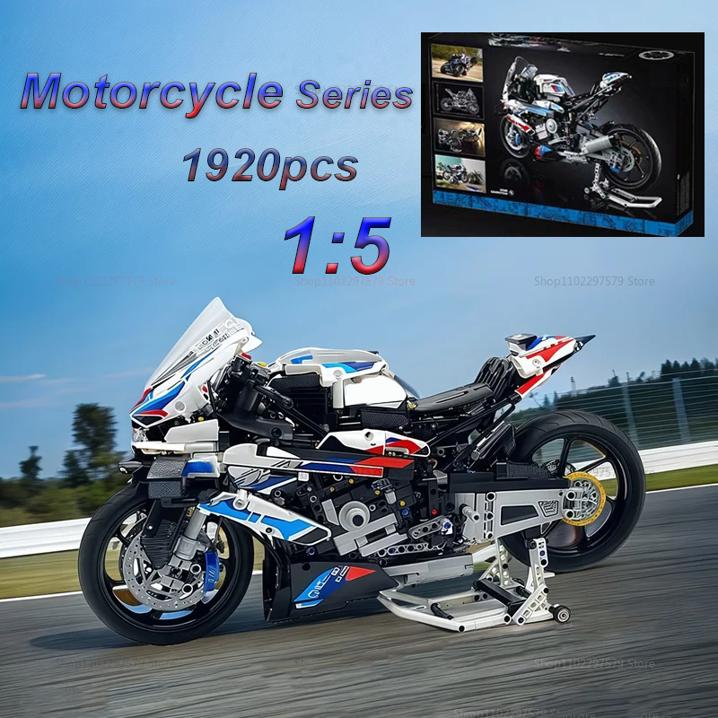  Motorcycle Building Blocks Kit Realistic Motorcycle Model DIY Assembly Toys for Boys Educational Gifts Creative Motorcycle Decor 