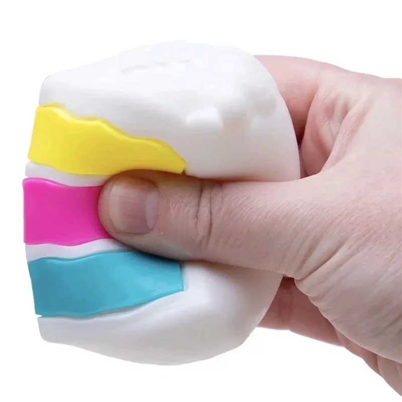 Needoh Peace O' Cake Sensory Toy Soft Non-toxic TPR Stretch Squishy Stress Release Squeeze Toy for Desktop Daily Decompression