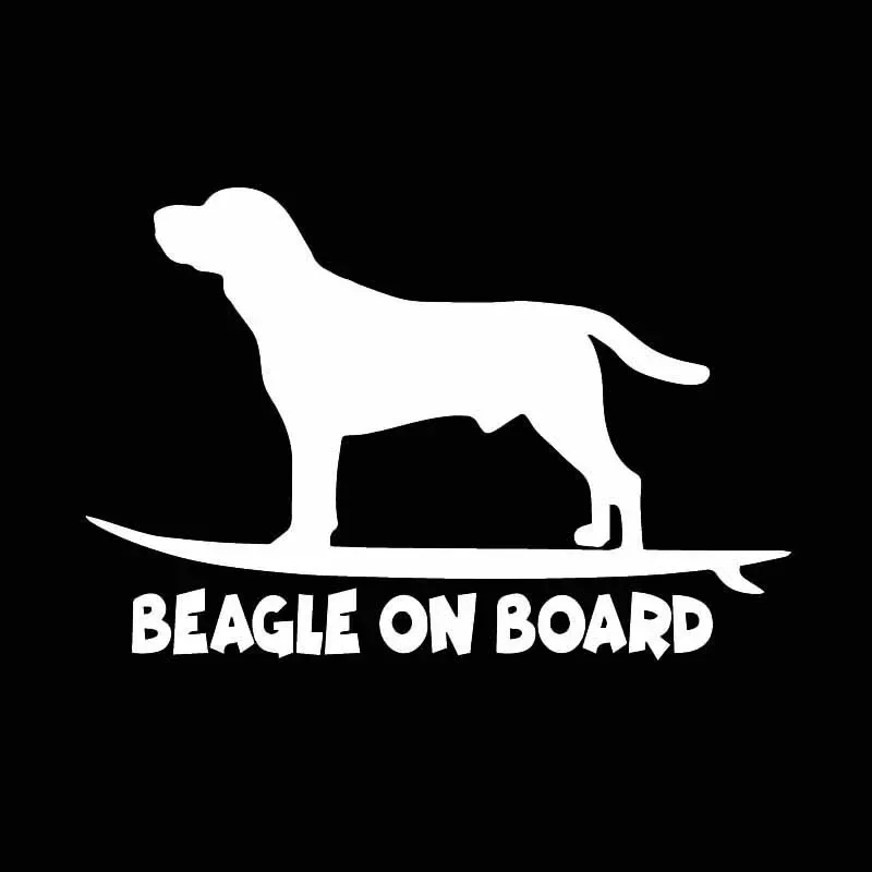 Black/Silver Beagle on Board Funny Dog Car Sticker Window Decor Vinyl Decal Decorative Accessories 15.7X10.5CM