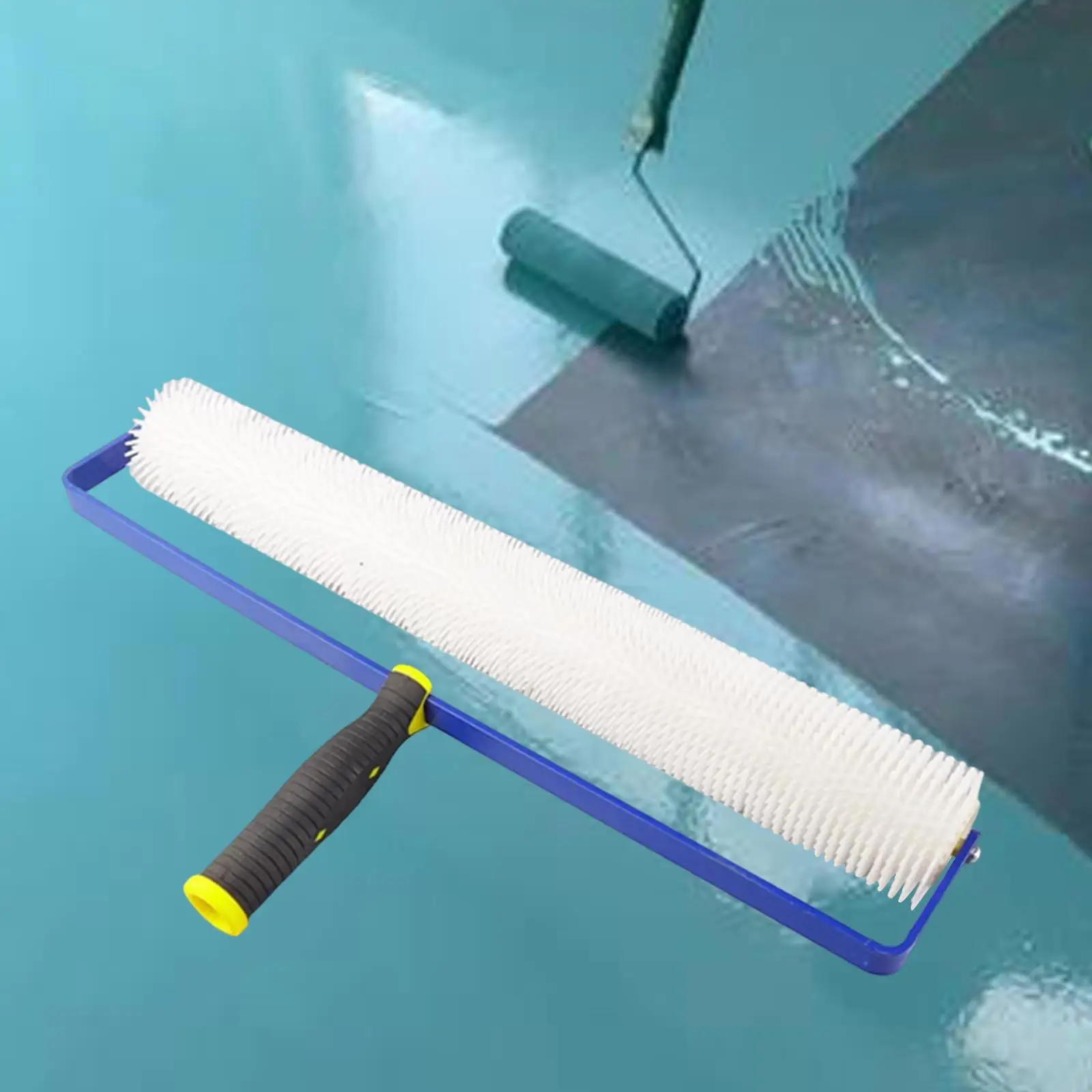 Spiked Epoxy Bubble Removal Roller 50cm Wide Venting Tool for Industrial Floor Coating and Smooth Finish