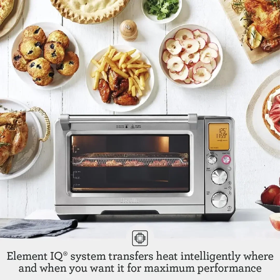 Breville the Smart Oven® Air Fryer Pro, Convection Countertop Oven, Air Fryer Toaster Oven Combo, BOV900BSS, Brushed Stainless