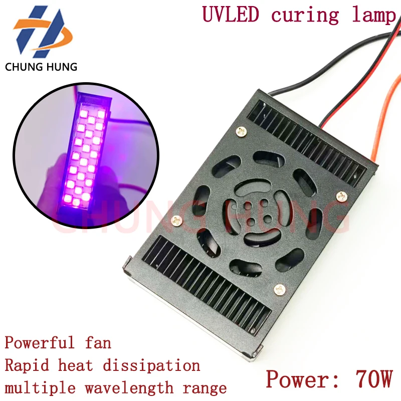 Fan Cooled UV LED Ink Curing Lamp, UV Light for R1390 L1800 TX800 XP600 Printhead Printer Modification