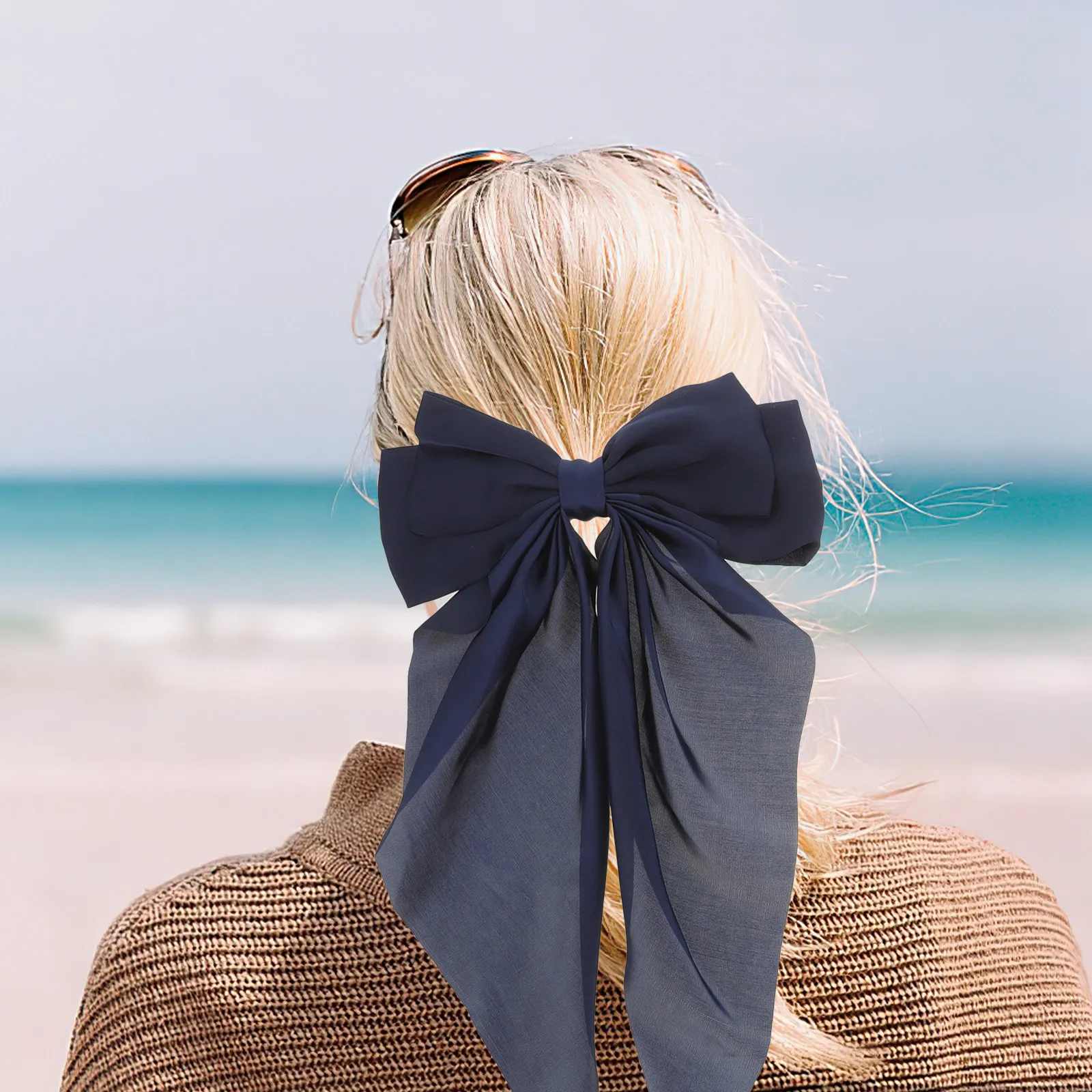 

2Pcs Large Bow Hair Clips Big Silk Ribbon Bowknot Barrettes for Women Lightweight Elegant Hair Accessories for Bridesmaids