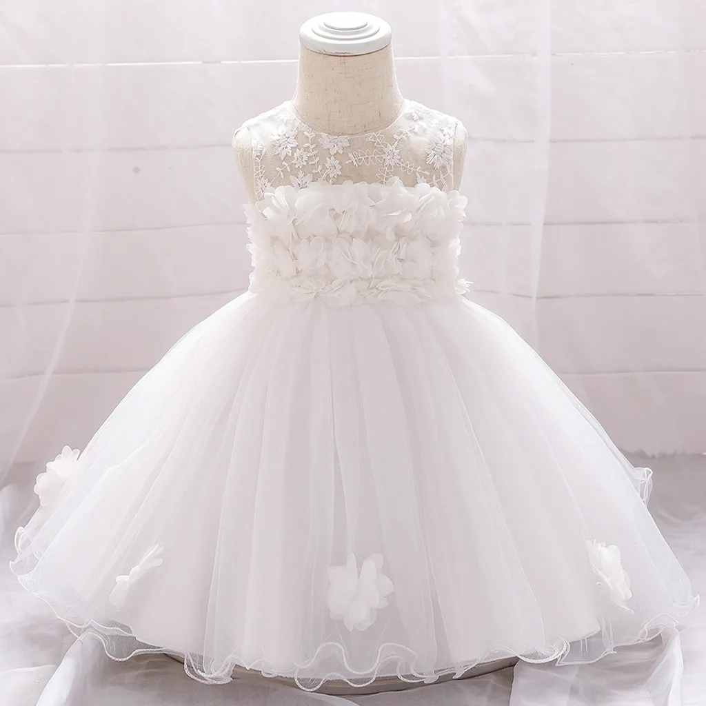 Place Dress Party Girls Birthday Bridesmaid Floral Wedding Princess Dress Gown Baby Pageant Girls Toddler Denim Dress