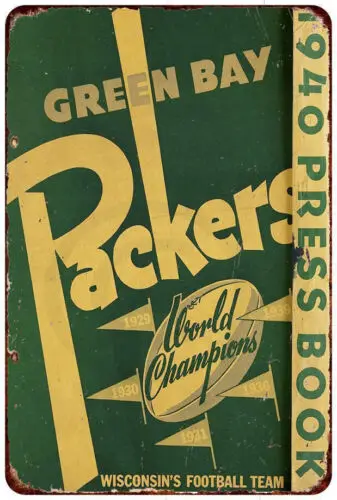 

1940 Green Bay Packers Pressbook Vintage Reproduction Metal Sign 8 x 12