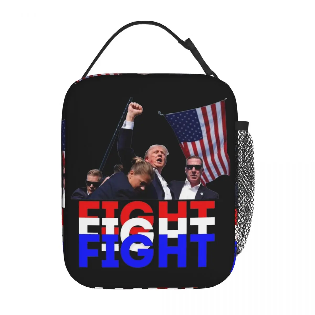 Insulated Lunch Bag Donald Trump Fight Shot 2024 Shooting at Trump Rally Storage Food Box New Arrival Cooler Thermal Lunch Box