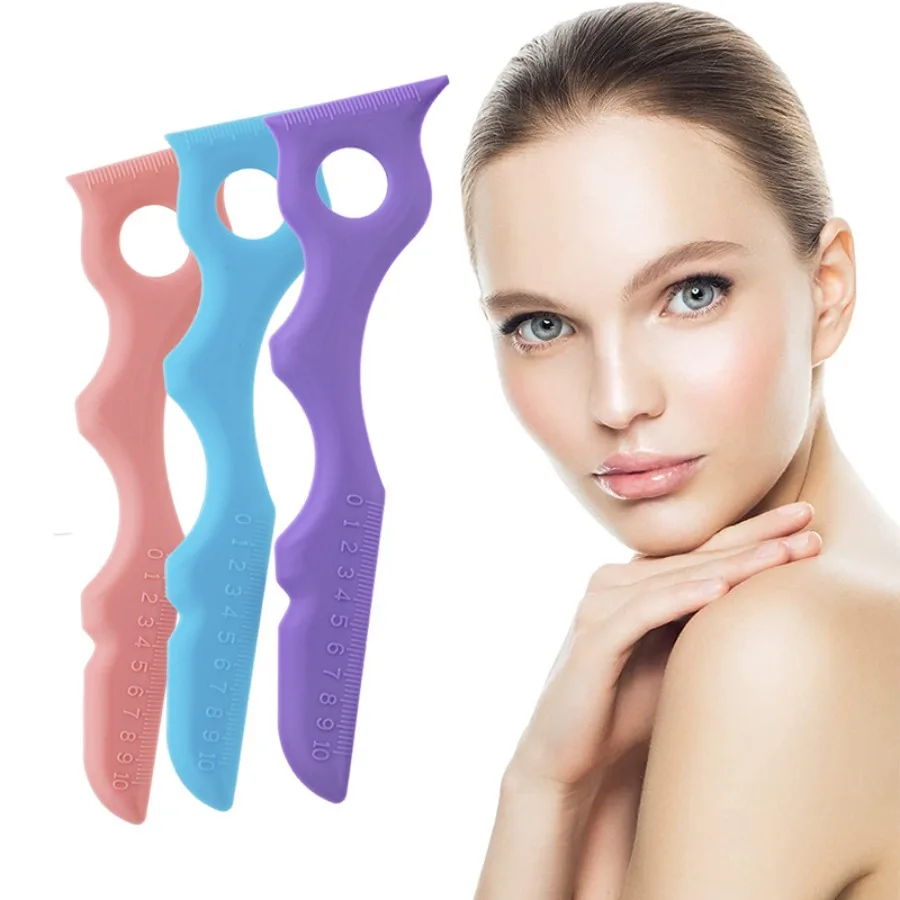 3個のシリコン化粧品補助ツールテンプレート、アイライナー、まつげ、眉毛、多機能、お手入れ簡単、美容愛好家に最適