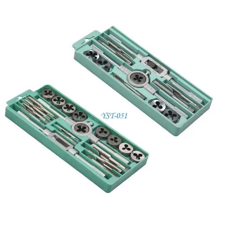 E15A مجموعة الصنبور والقالب متري المهنية برغي الموضوع المقابس مستقيم تفتق مخرطة خيوط مجموعة أدوات إصلاح اليد