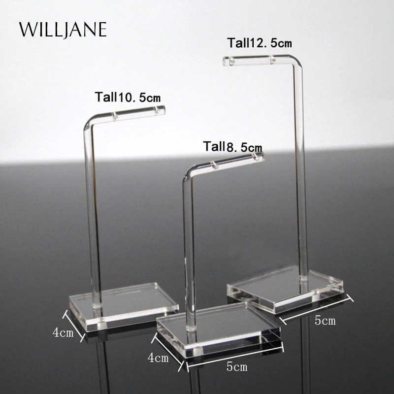 Soporte de acrílico transparente para exhibición de joyería, escaparate con 2 agujeros para colgar pendientes, organizador de accesorios de