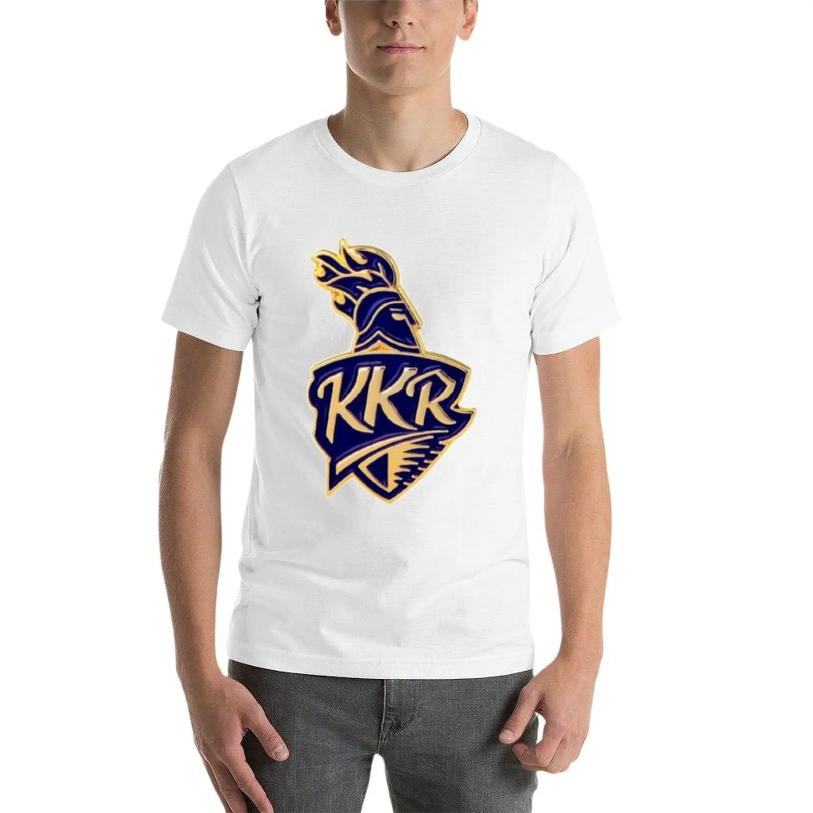 تي شيرت KKR CrICKET TEAM تي شيرت مضحك تي شيرت فكاهة داكنة تي شيرت مطبوع حسب الطلب
