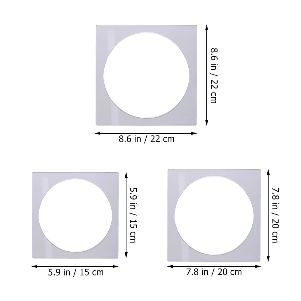 3 Pcs Baking Tools Mille- Cake Mold Turntable Acrylic Manual Cream Scraping Plate