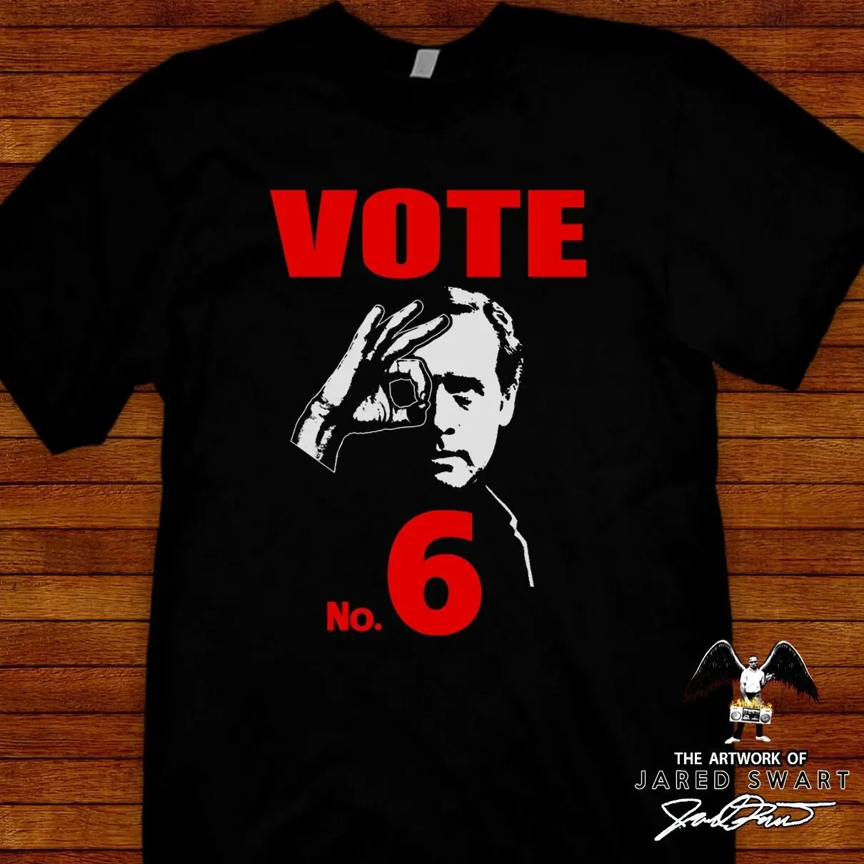 The Prisoner TV show T shirt Vote 6 by Jared Swart pop art series S M L XL 2XL 3XL 4XL 5XL also in Ladies fit