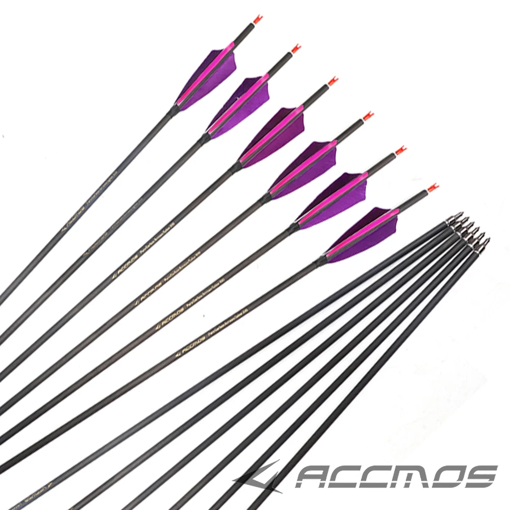 

Id6.2mm 31inch Pure Carbon Arrow Spine 300/350/400/500/600/700/800 for archery hunting recurve/compound/traditional bow shooting