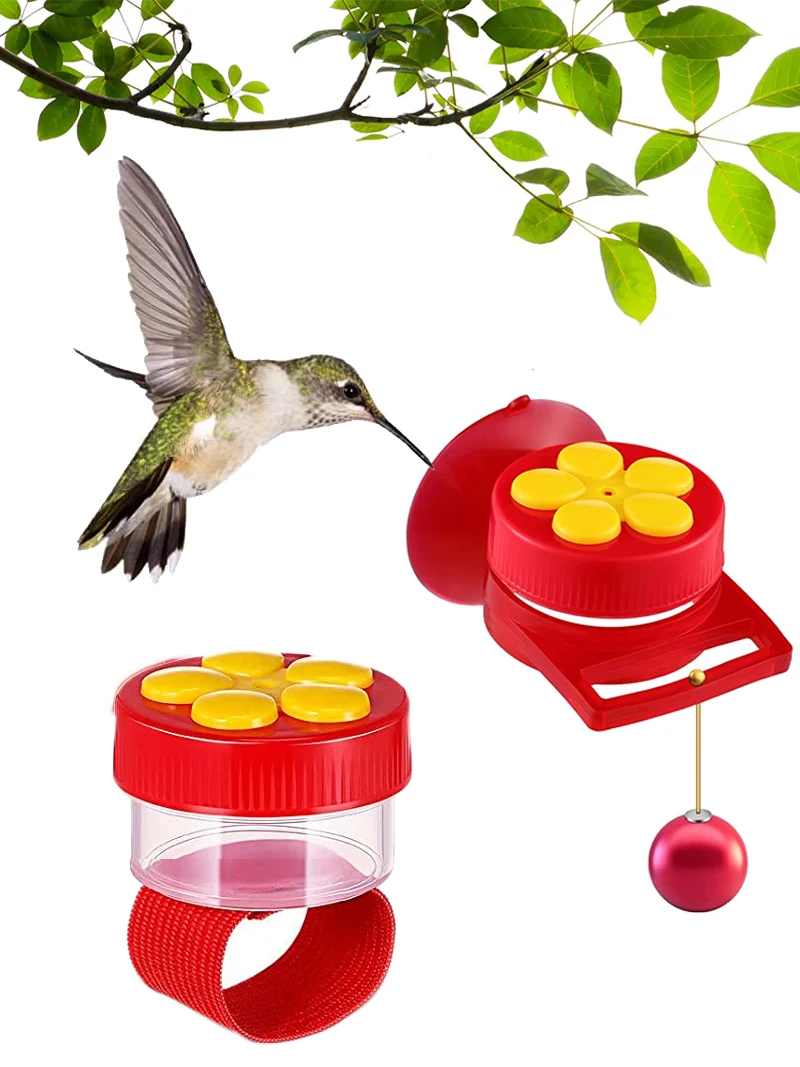 1Pc Handheld Hummingbird Feeder Nectar Feeding Station Cup Wrist Finger Hand Window Hummingbird Feeder For Outdoors Kids