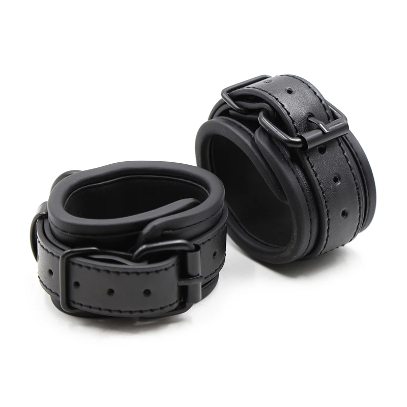 3pcs Bdsm Bondage Set Bdsm Collar Slave Leather Sex Handcuffs Police Anklecuffs Sex Toy for Woman Couples Bondage Kit