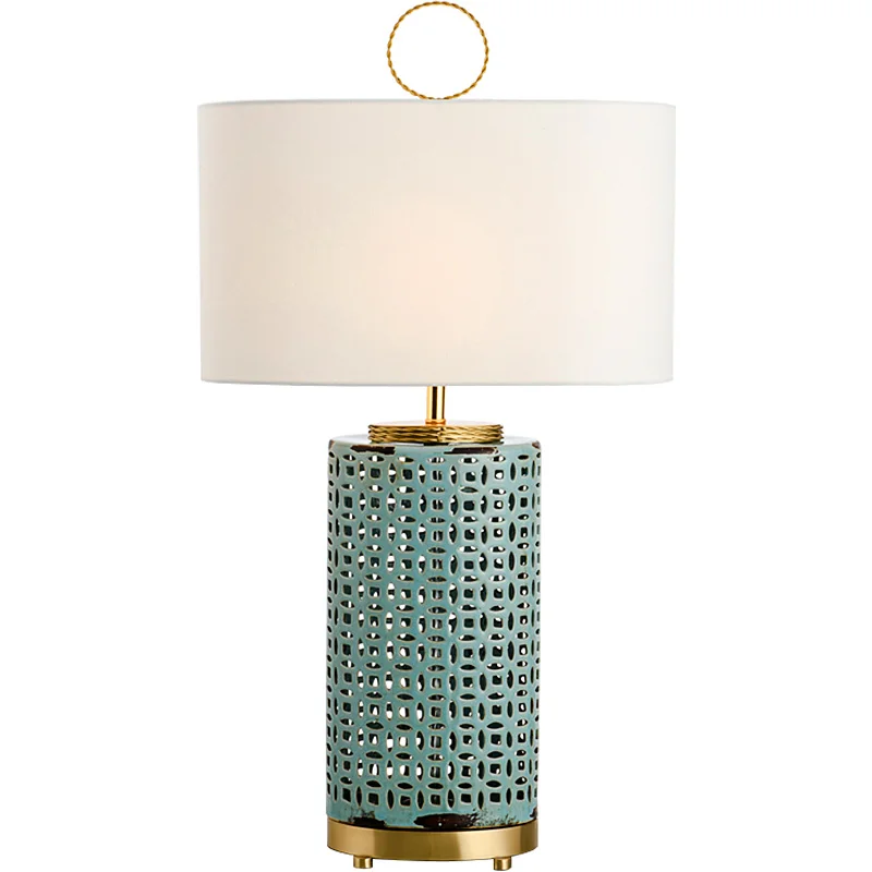 

New Chinese post-modern ceramic desk lamp, European creative model room living room study desk lamp