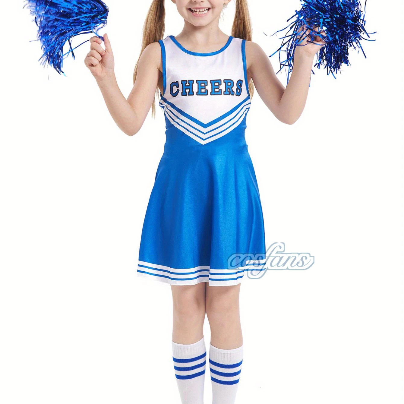 أزياء فريق التشجيع للفتيات فساتين رياضية صيفية بدون أكمام للأطفال، أزياء يهتف عصرية، تنانير رائعة