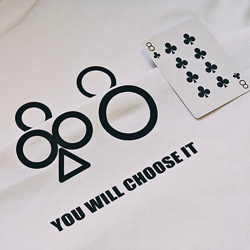 Prediction T-Shirt Magic Tricks the Chosen Card Appear on T-Shirt Prediction Magia Accessories Close-up Illusion Gimmick Mental