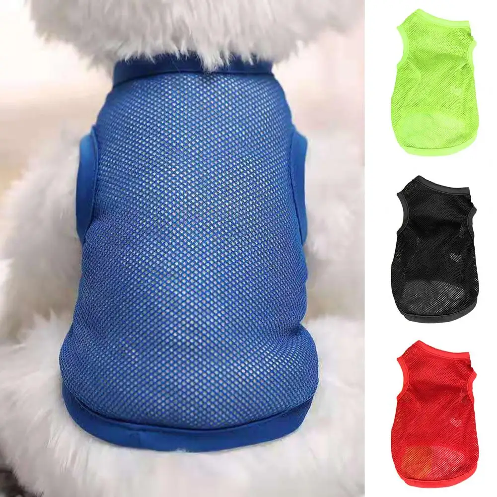 Summer Mesh Pet Dog Vest Quick Drying Puppy T-Shirt for Small Dogs Chihuahua Small Medium Puppy Cat T-Shirt Summer Dog Clothes