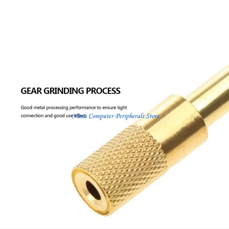 F68c conector áudio estéreo cobre banhado a ouro 6.35mm macho para 3.5mm fêmea adaptador para microfone