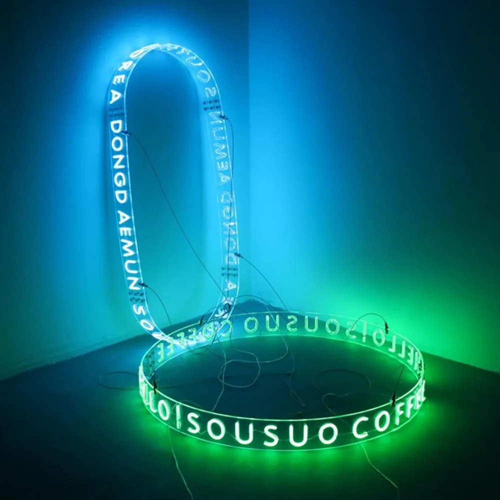 Custom 360° Full Circle Hanging Neon LED Sign Personalized Text Logo for Home Bar Business Party Wall Decor