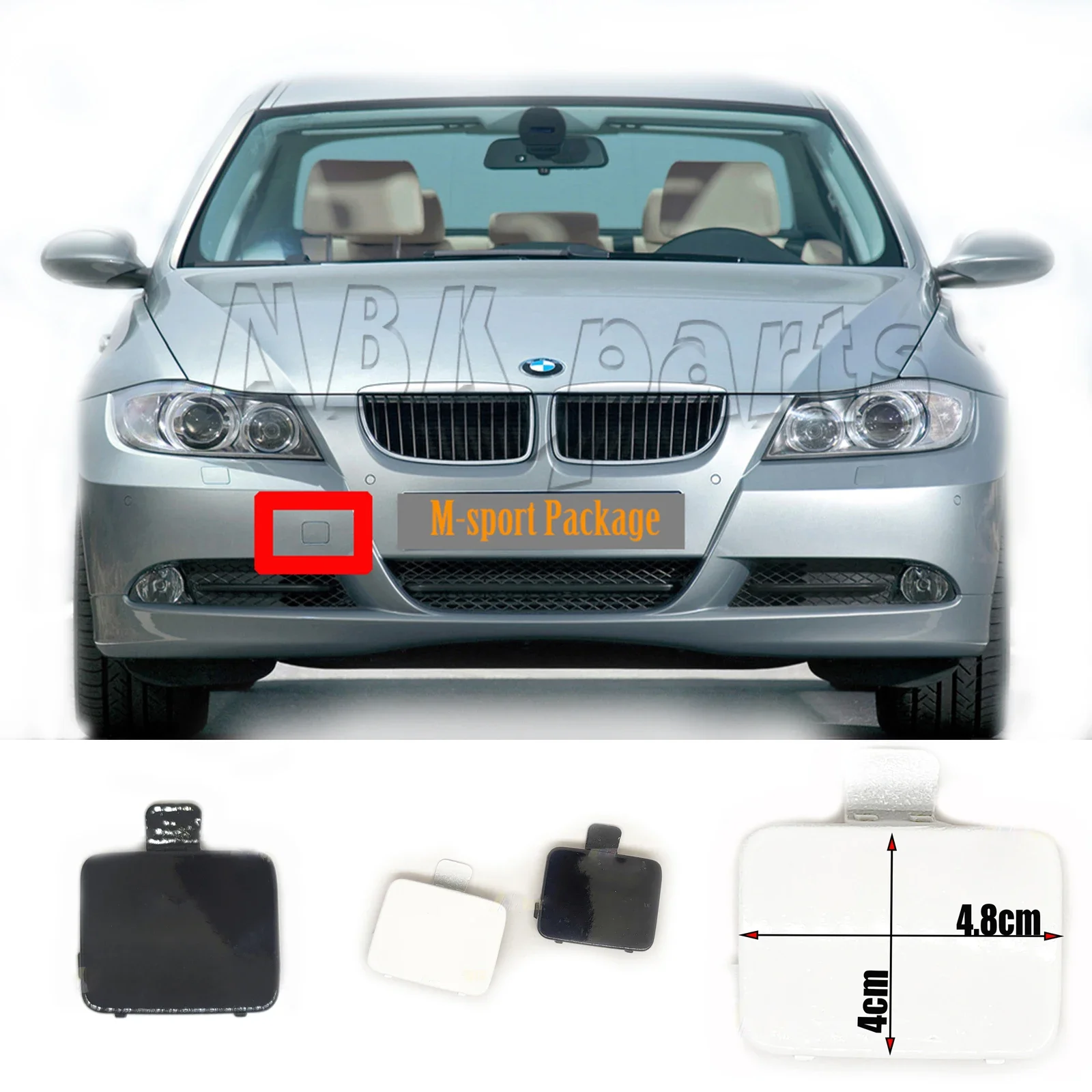 Fit 05-08 BMW3 E90/E91 M-SPORT 316i 318i 320i 323i 325d 328i 328xi 330i 330xi 330xd 335d 335i 335xi Front Tow Cover