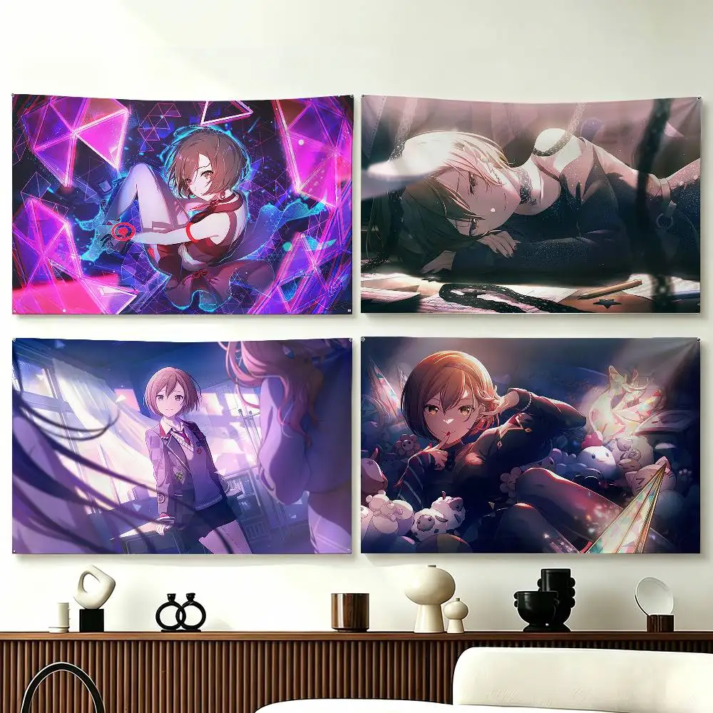 Virtual Idols MEIKO Flags Wall Hanging Tapestry Outdoor Garage Room Decorative flag Background Blanket