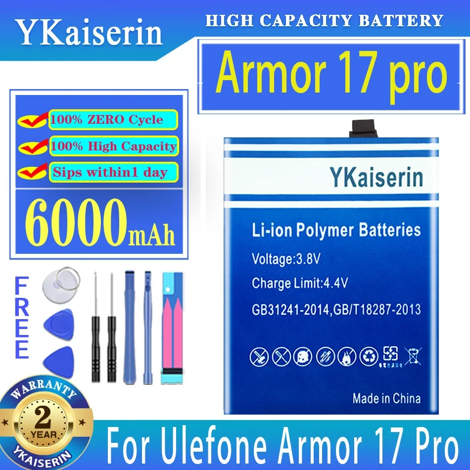 

YKaiserin Battery Armor 17 pro 6000mAh For Ulefone Armor17 Pro 17Pro Bateria