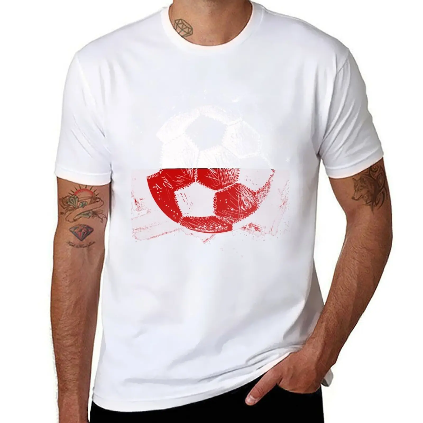 

Poland team football T-Shirt Basic Solid Color Casual Tee Shirt