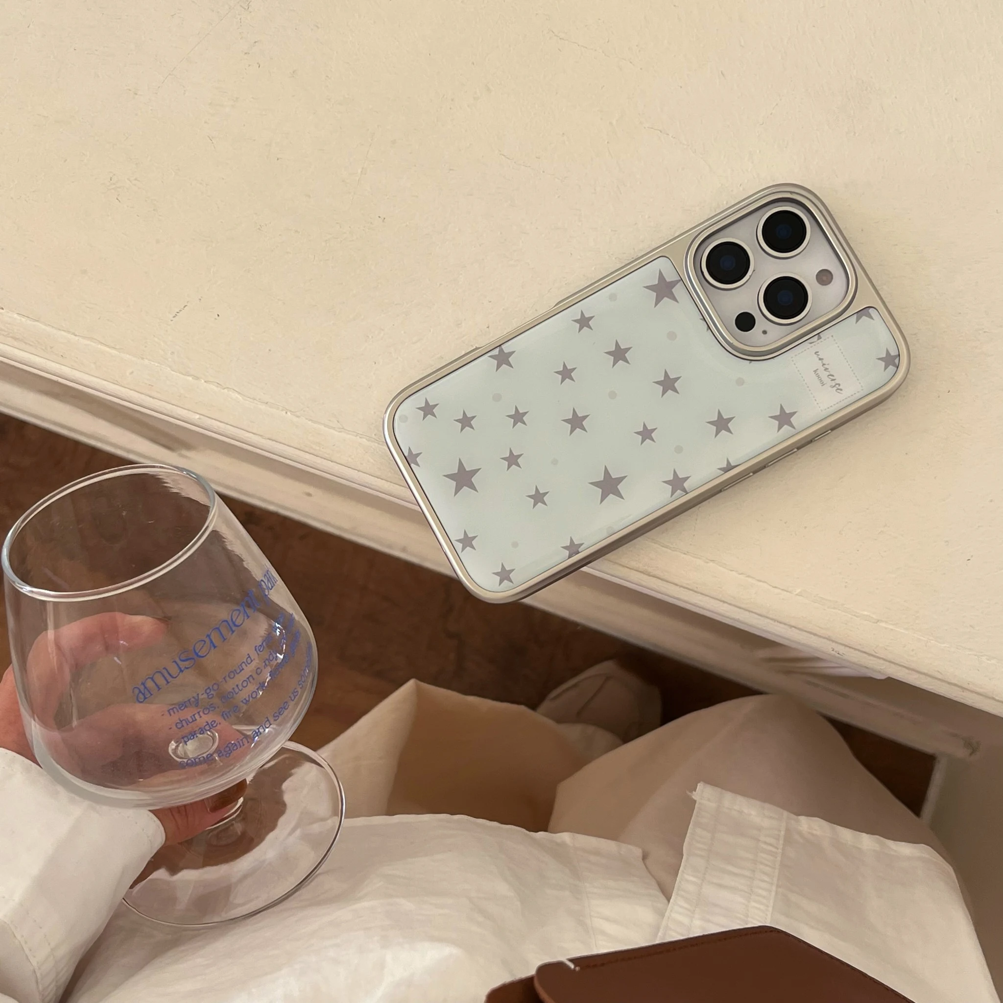 Full Screen Little Stars Light Blue Phone Case for iPhone 16 16Pro 16Promax 15 15Pro 15Promax 14 14Pro 14Promax 13
