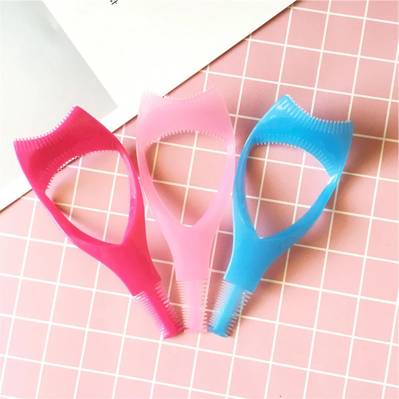 3 pezzi 3-in-1 pettine per ciglia applicatore mascara modello in silicone a forma di Y eyeliner assistente bigodino strumento di trucco multifunzionale