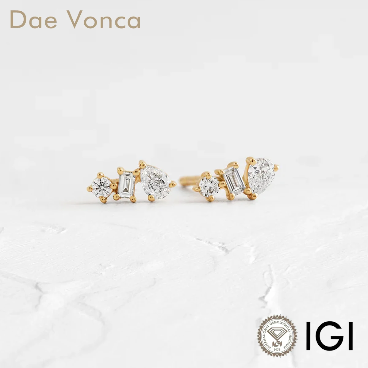 9K/14K/18K Yellow Gold Lab Created Diamond Earrings Delicate Various Cut VS/VVS Lab Diamond Earrings Fine Jewelry For Women