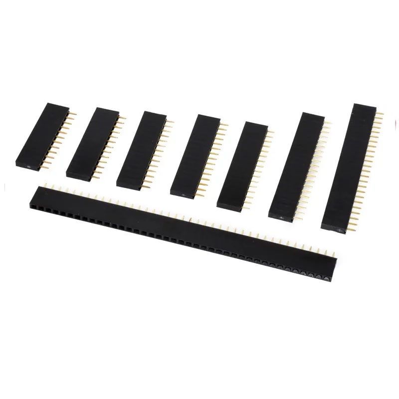 2.54mm Pin Header Single Row Male and Female 2-40 Pin DIP Socket Connector PCB Board Through-Board Connector
