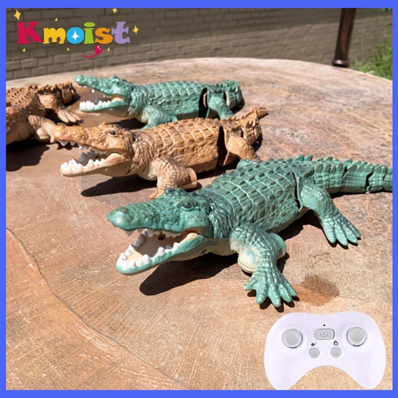 Barco de controle remoto rc crocodilo simulação elétrica controle remoto animal brinquedos aquáticos das crianças para meninos crianças presentes natal