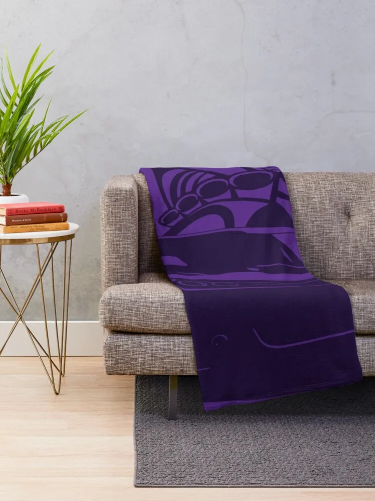 Purple Challenger muscle car design Throw Blanket sofa bed Flannel Fabric Blankets