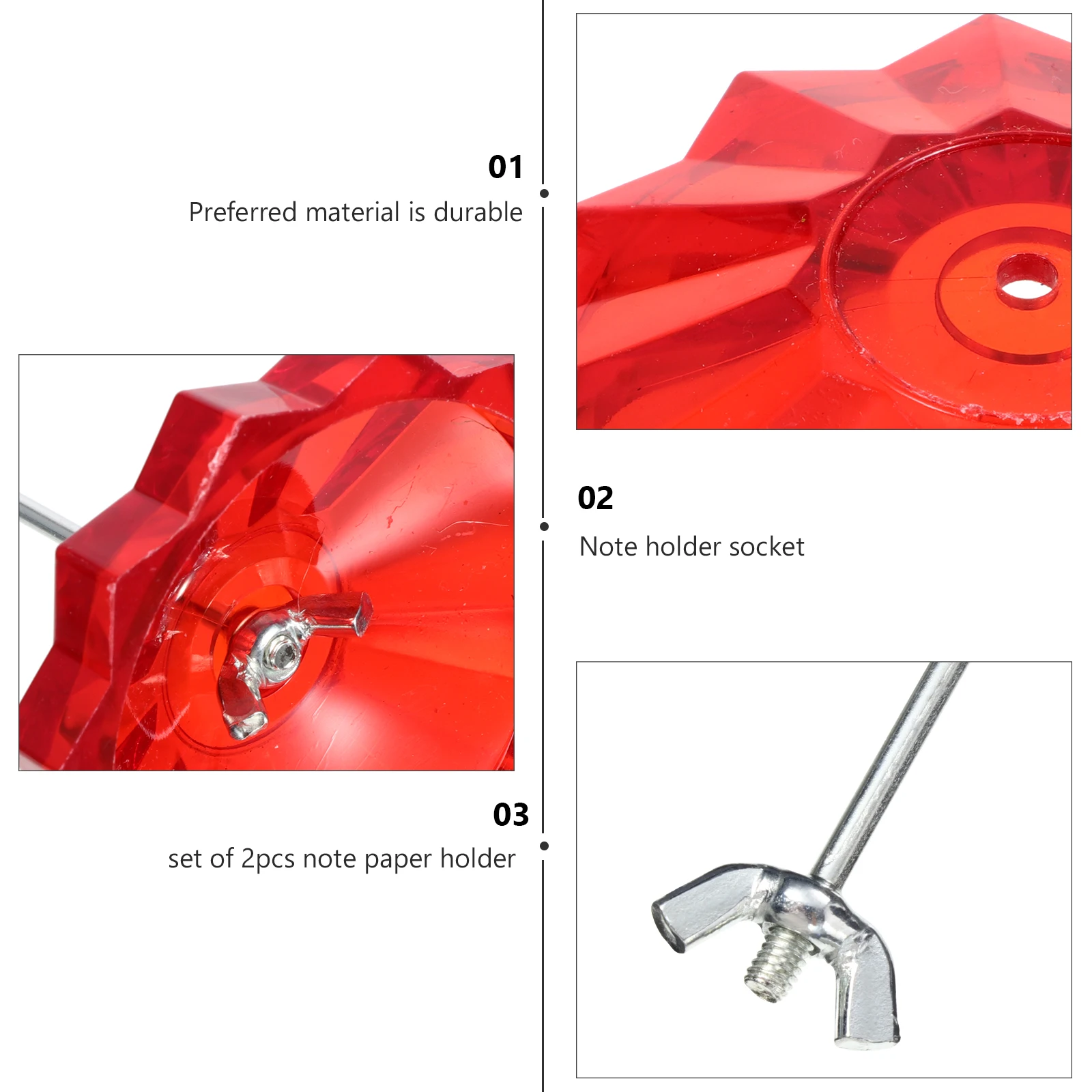 2pcs Receipt Spike Anti-Skid Office Menu Holder Restaurant Bill Fork Memo Ticket Spindle Paper Check for Hotel