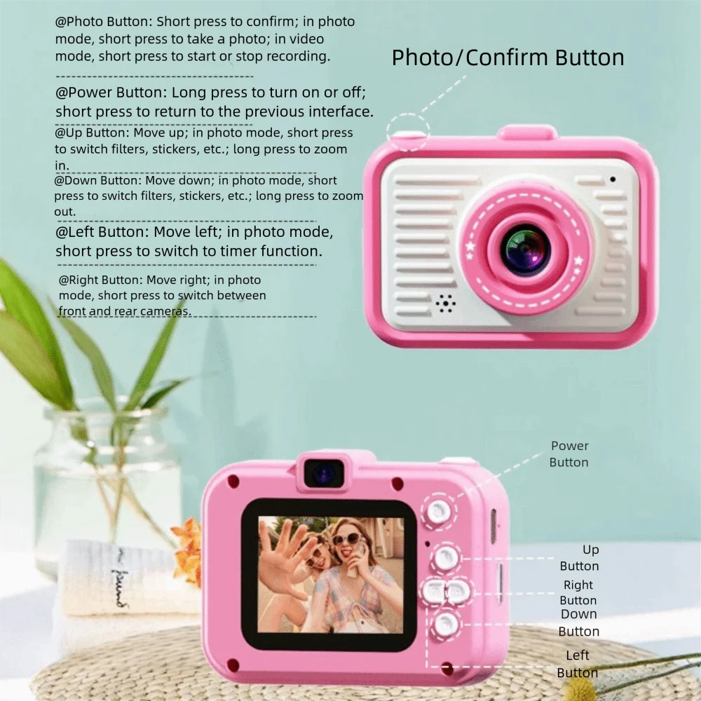 Video Camera X2 Mini Children Camera Small Slr Children Mini Digital Camera HD Camera HD Camera Gifts