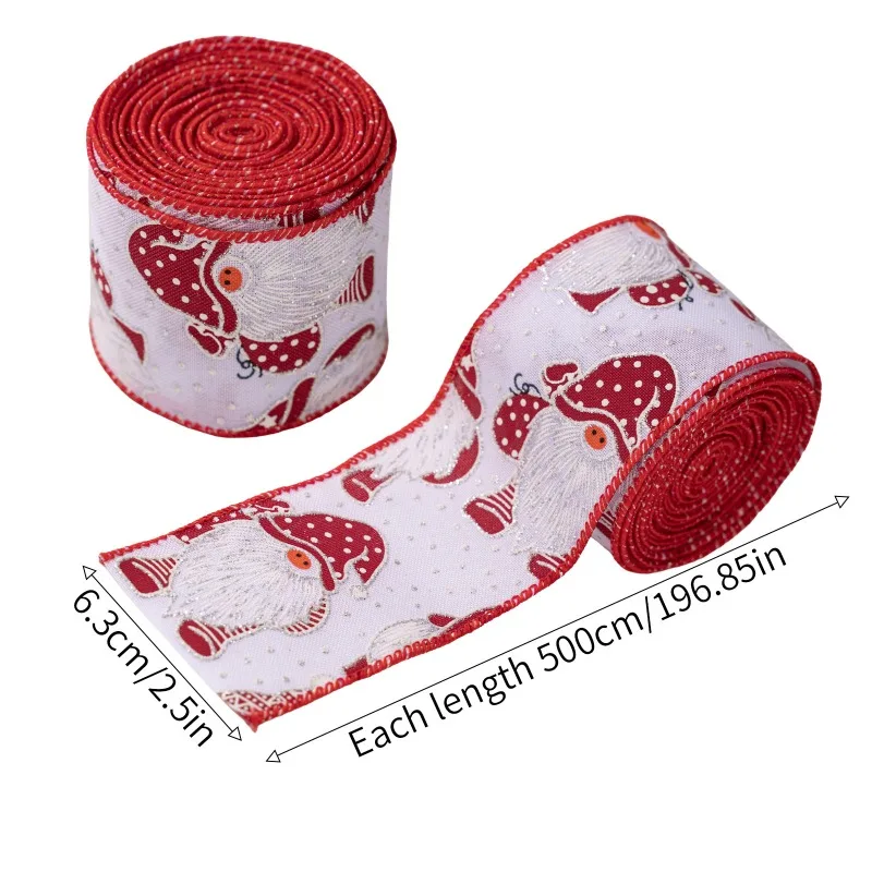 Colorful Christmas Ribbons with Bright and Diverse Designs Perfect for Decorating Christmas Trees and Wrapping Gifts Cute Decor