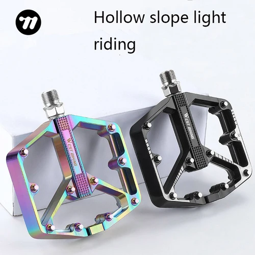 Imagen 2 del producto Pedal de bicicleta WEST BIKING, Pedal de aleación de aluminio, Pedal de bicicleta de montaña, Pedal de eje de acero al cromo-molibdeno