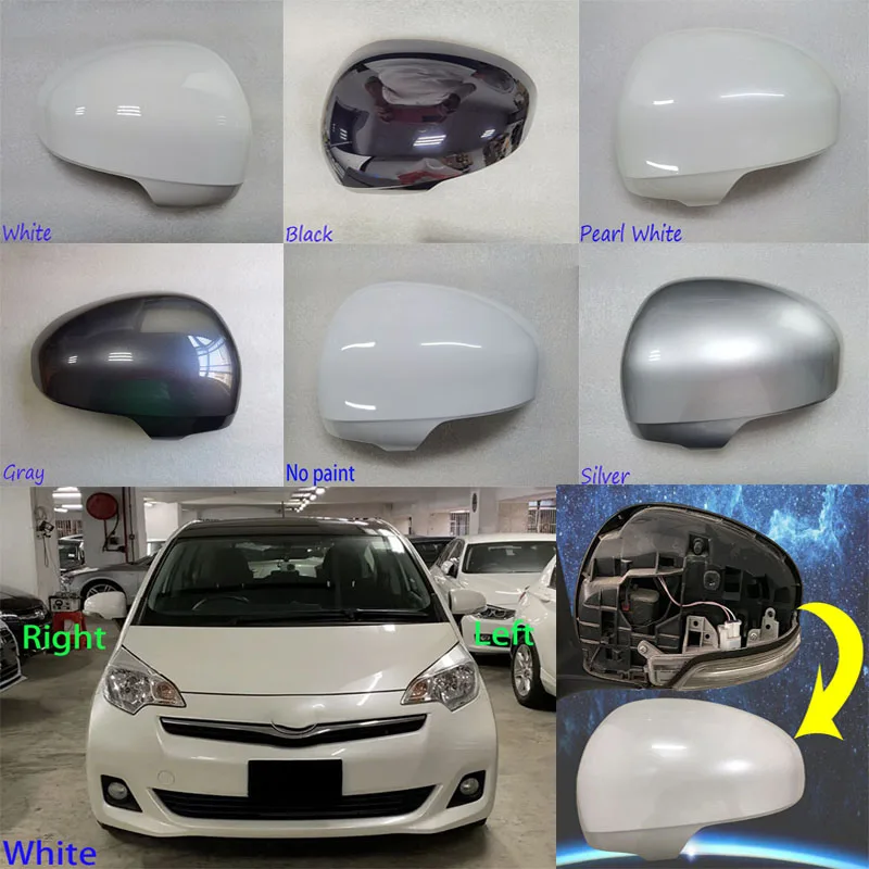 Car Accessories Rearview Mirror Cover For Toyota Ractis Verso 2010~2014 Rearview Mirror Case Housing Shell