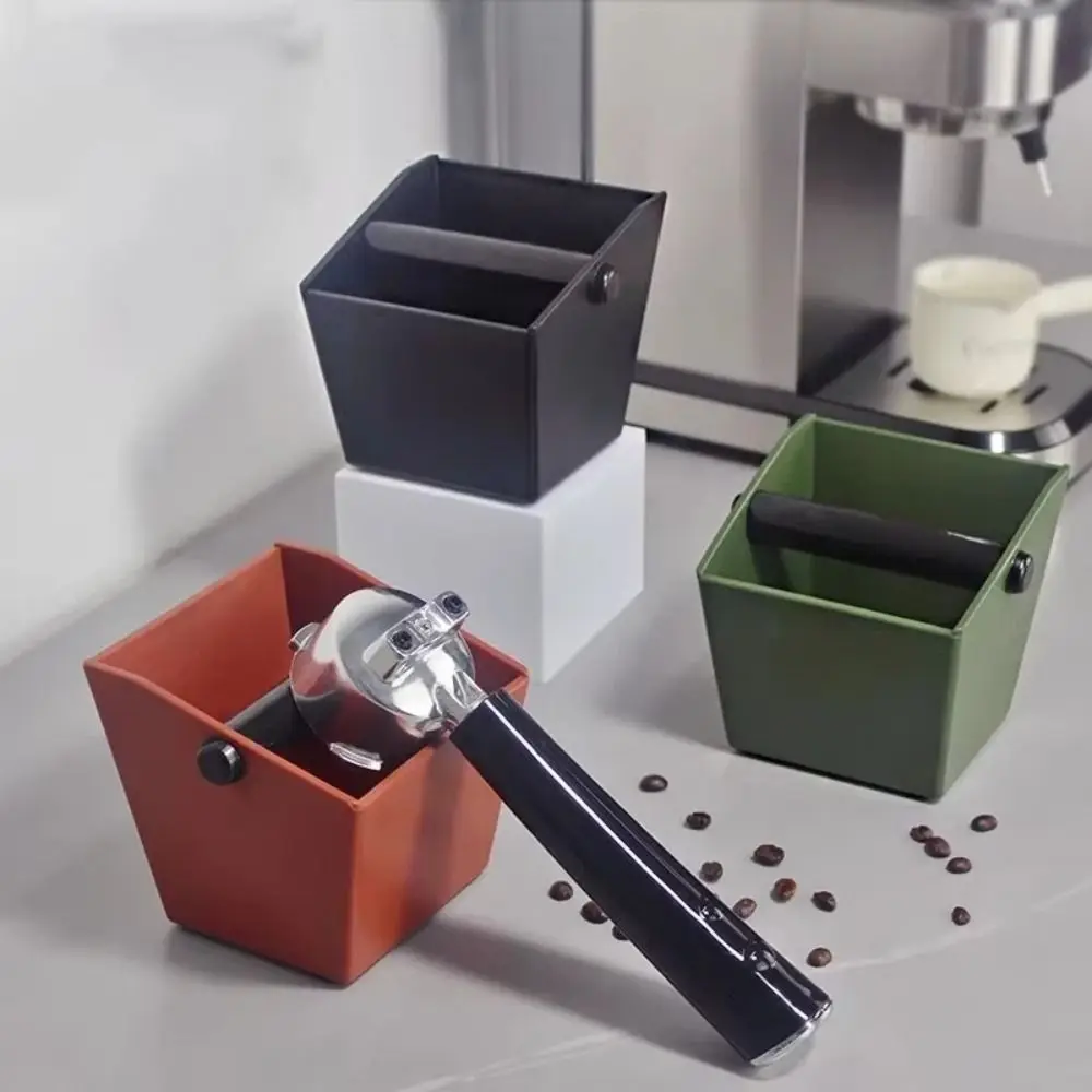 Anti Slip Coffee Grounds Bucket Semi-automatic Diagonal Mouth Coffee Knock Box Reusable Removable Knock Bar