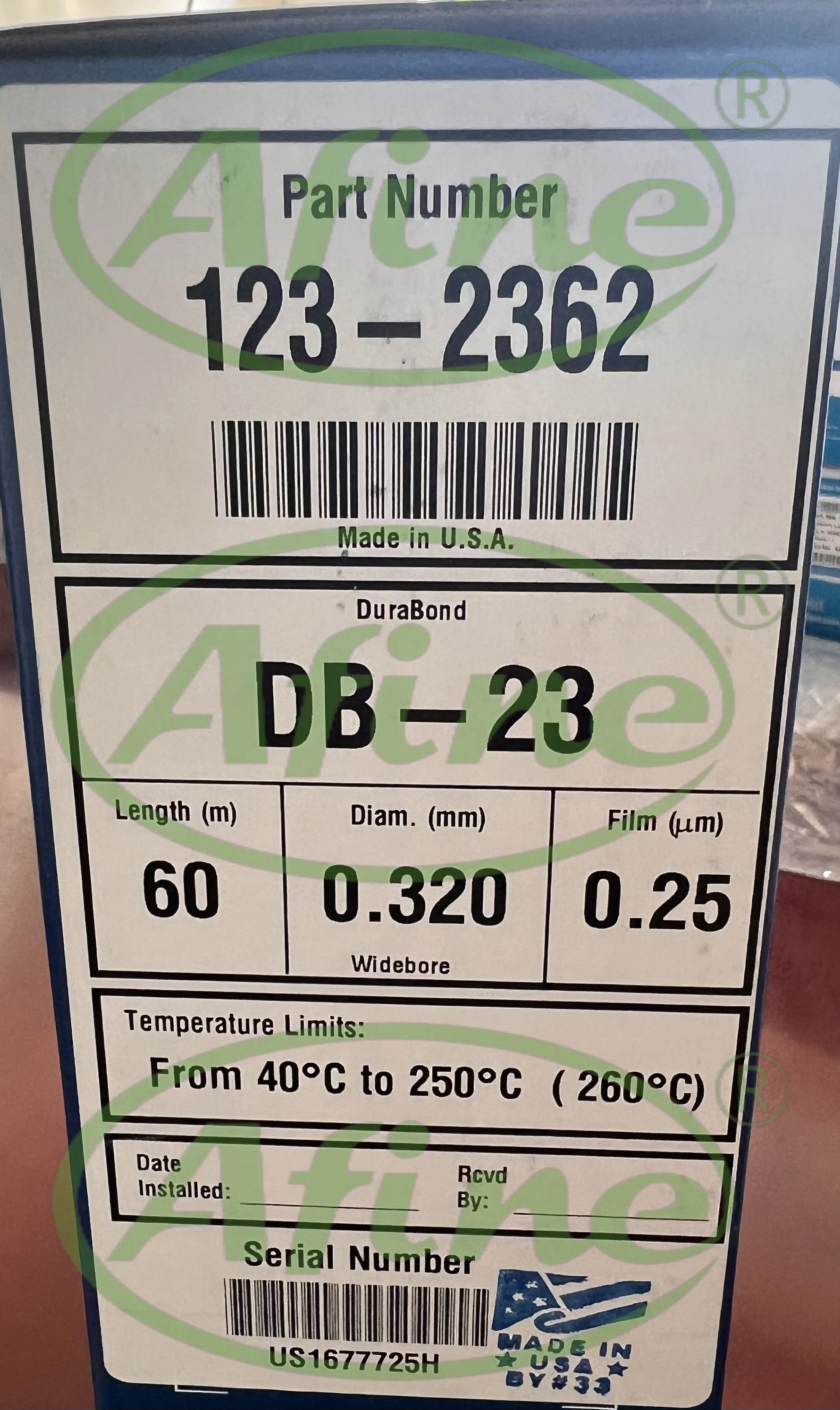 

AFINE Agilent GC Systems JW DB-23 Column 123-2362 Gas Chromatography Columns 60m 0.32mm 0.25µm 7-inch Rack