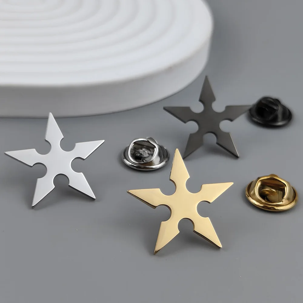 Star Brooch Badge Men's and Women's Blouses Five Pointed Metal Lapel Pin Stars Shirt Collar Pins and Brooches Accessories