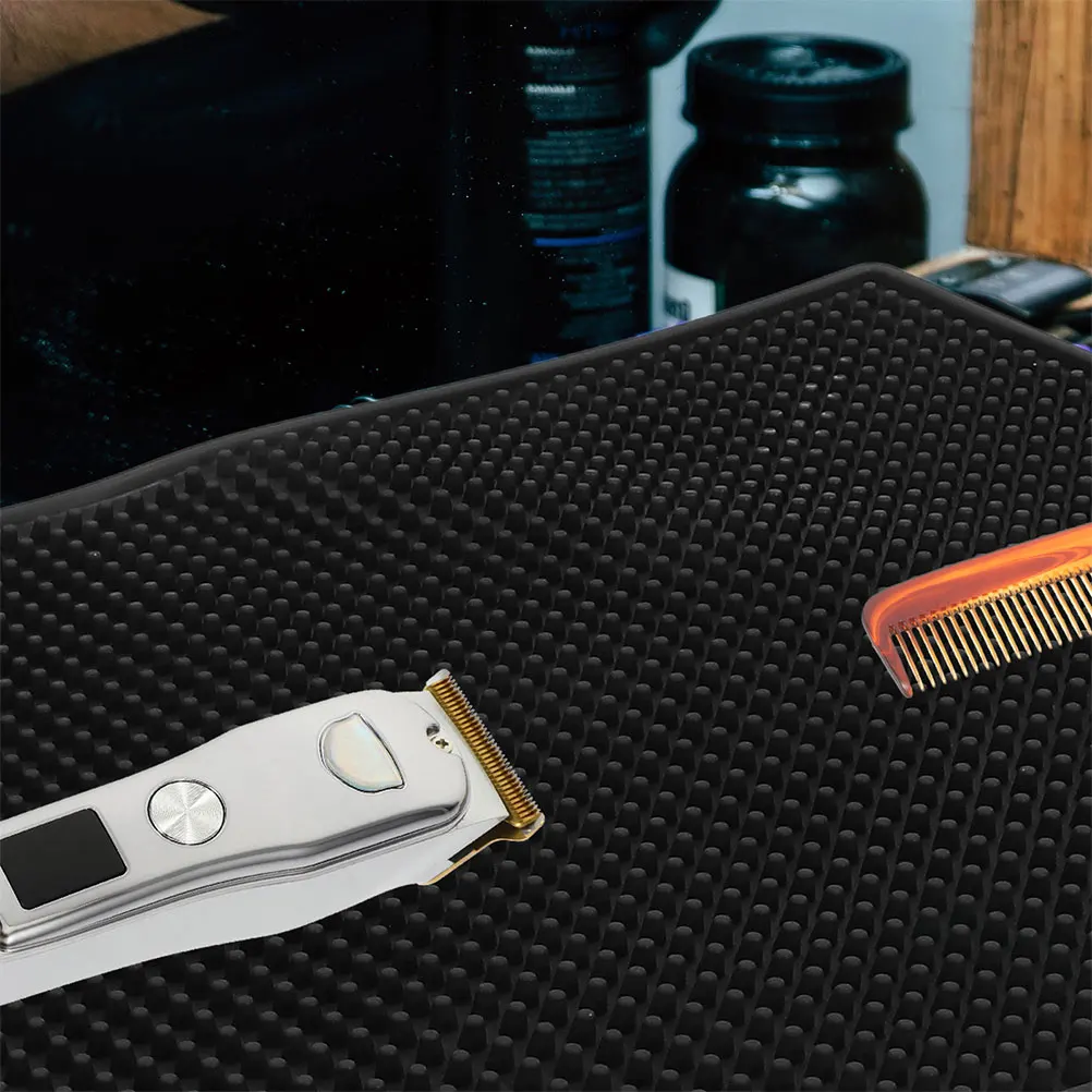 

Electric Push-slide Anti-slip Pad 20x30x0 8cm PVC Soft Storage Cushion Haircut Tools Non-skid Mat Salon Barber Desk Scissors