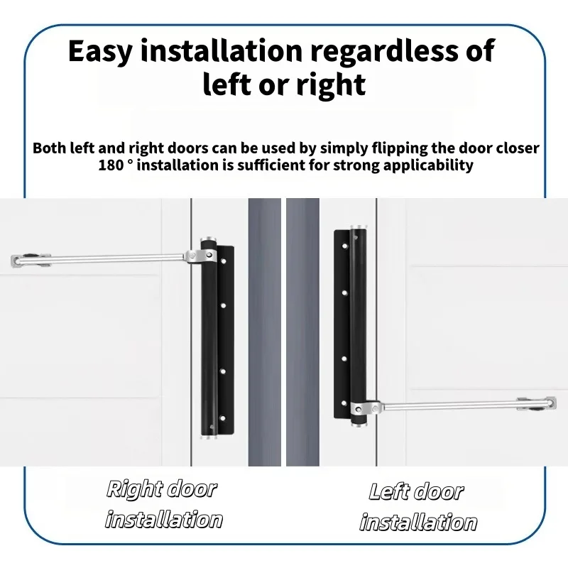 Adjustable Automatic Door Closer Device Silent buffer Stainless Steel Spring Hinge For Residential Use With Screw Accessories