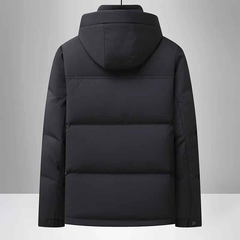 เสื้อแจ็คเก็ตบุผ้าฝ้ายหนาสีพื้นสำหรับผู้ชาย มีฮู้ด สไตล์ลำลอง แฟชั่น สำหรับฤดูหนาว ทรงหลวม สั้น เหมาะสำหรับกิจกรรมกลางแจ้ง