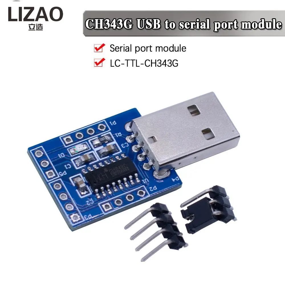 TTL Converter CH343G USB To Serial Port Module Supports 50bps-6Mbps RTS DTR DCD RI DSR CTS RS232 Interface Board