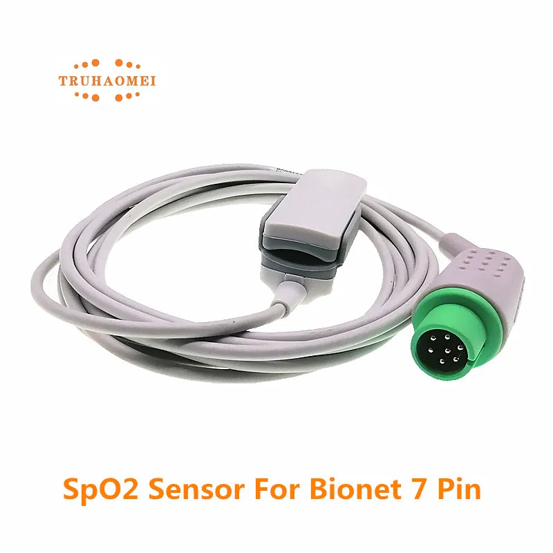 Compatible For Bionet SpO2 Sensor Round 7 Pin BM3 BM5 BM7 Reusable Pulse Oximeter Heart Rate Probe Neonate Child Adult Vet Use