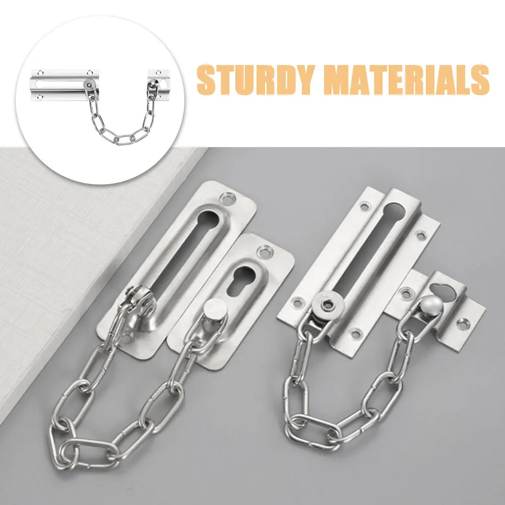 

1Set Home Anti-Theft Door Chain Lock Heavy Duty Stainless Steel Security Chain Latch for Interior Door Protection