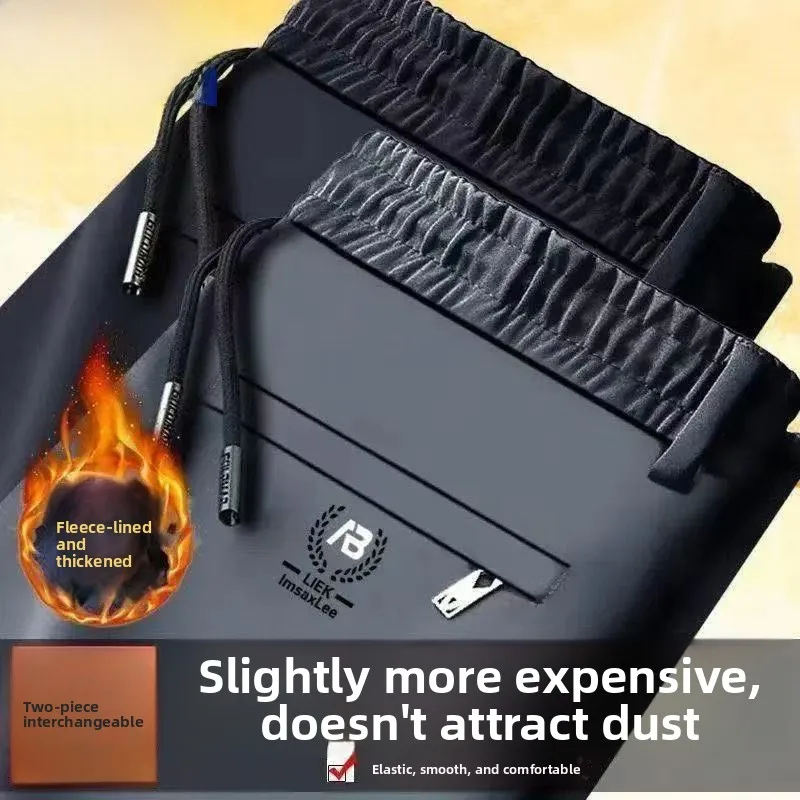 

Мужские повседневные брюки Thiened Fce с подкладкой, прямые, свободные, облегающие, для осени и зимы, износостойкие, не требующие глажки...